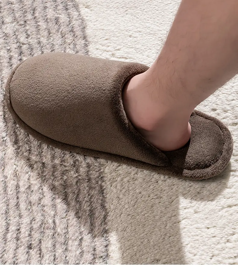 plus size Cotton Slippers Men's Autumn and Winter Home Indoor Non-slip Warm Thick Bottom Household Thick Bottom Wool Slippers for Men in Winter — feature 11