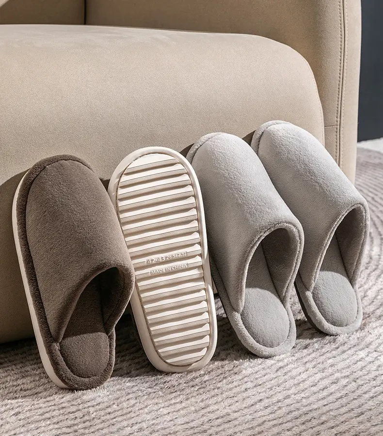 plus size Cotton Slippers Men's Autumn and Winter Home Indoor Non-slip Warm Thick Bottom Household Thick Bottom Wool Slippers for Men in Winter — feature 17