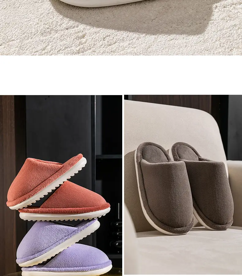 plus size Cotton Slippers Men's Autumn and Winter Home Indoor Non-slip Warm Thick Bottom Household Thick Bottom Wool Slippers for Men in Winter — feature 21