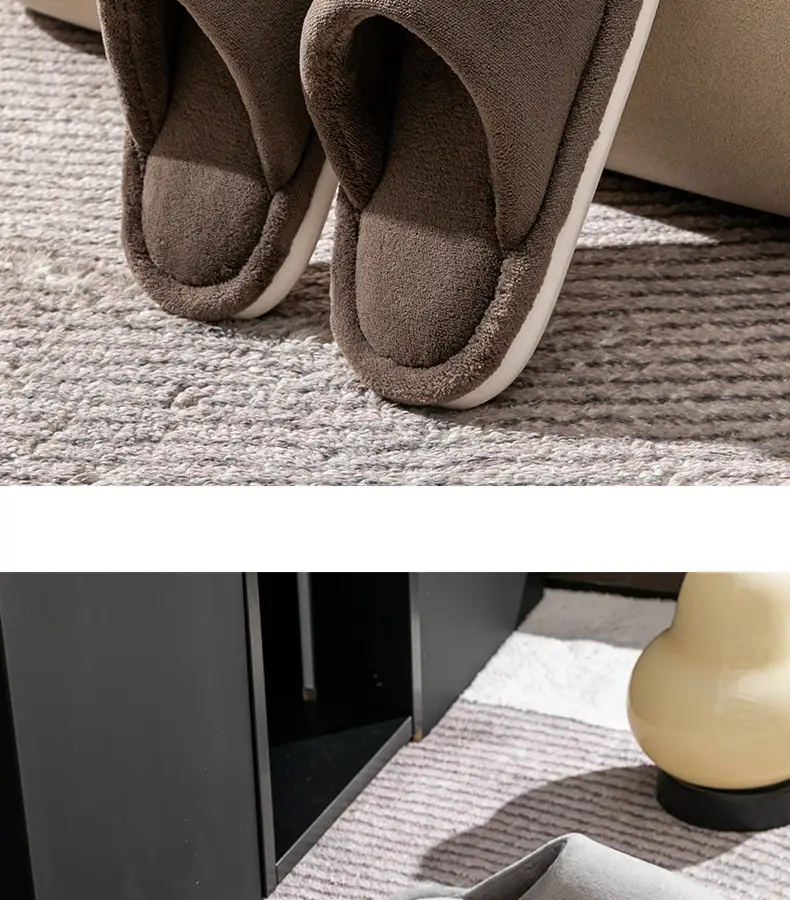 plus size Cotton Slippers Men's Autumn and Winter Home Indoor Non-slip Warm Thick Bottom Household Thick Bottom Wool Slippers for Men in Winter — feature 23