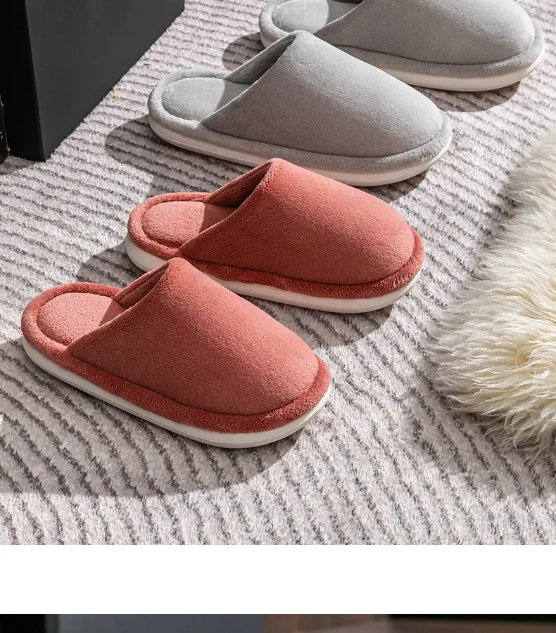 plus size Cotton Slippers Men's Autumn and Winter Home Indoor Non-slip Warm Thick Bottom Household Thick Bottom Wool Slippers for Men in Winter — feature 24