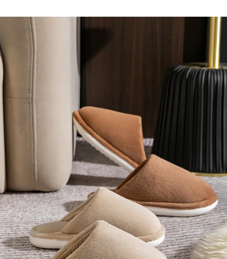plus size Cotton Slippers Men's Autumn and Winter Home Indoor Non-slip Warm Thick Bottom Household Thick Bottom Wool Slippers for Men in Winter — feature 4