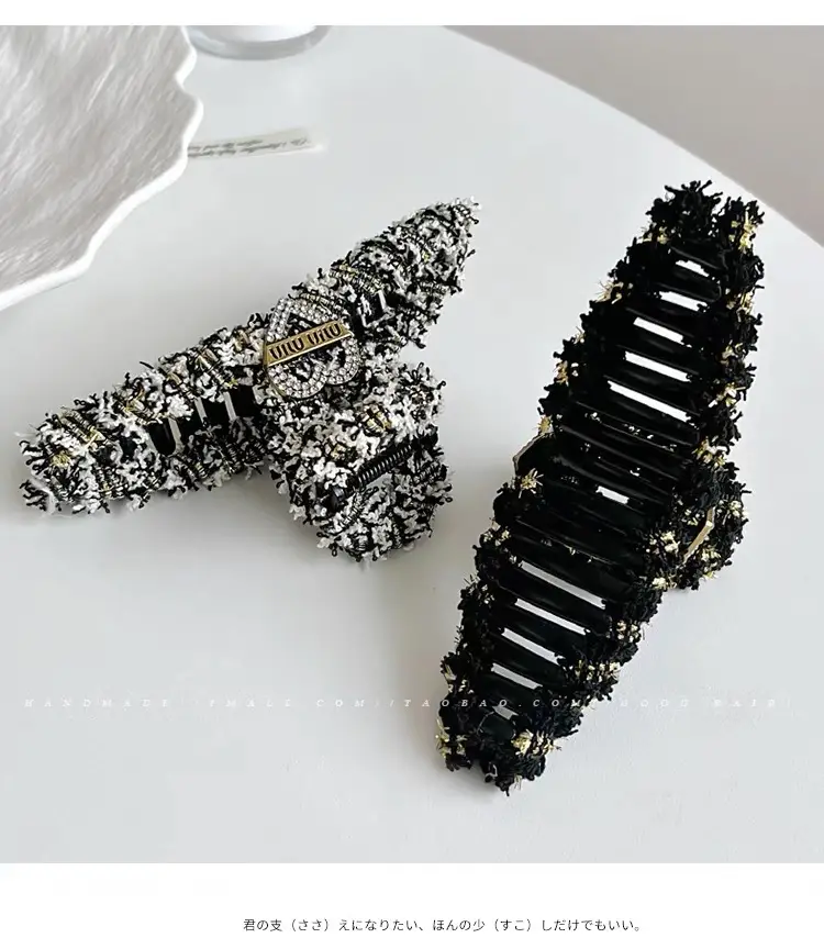 Luxury Black Heart Clip for Women Autumn Winter Hairpin — feature 11