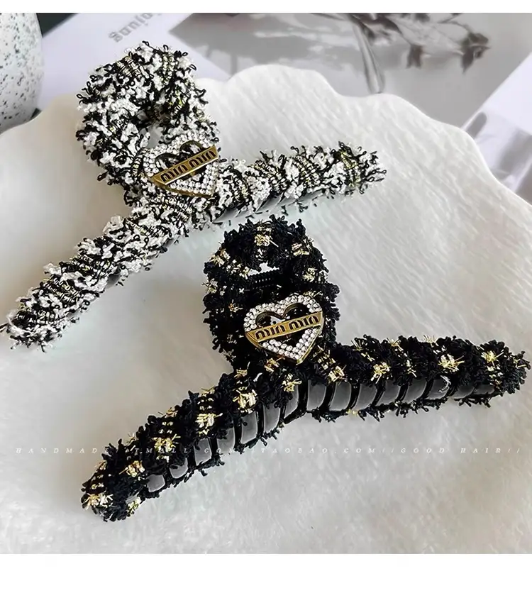 Luxury Black Heart Clip for Women Autumn Winter Hairpin — feature 12