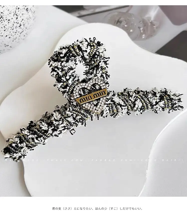 Luxury Black Heart Clip for Women Autumn Winter Hairpin — feature 8