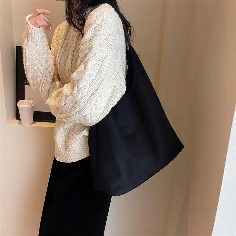 Women Retro Soft Suede Bucket Bag Large Capacity Black - Image 15