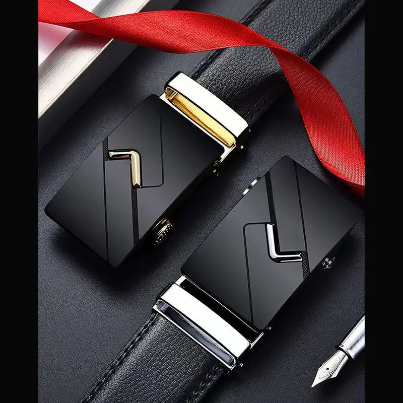 Men's Black Leather Belt with Buckle 150Cm Waistband - Image 14