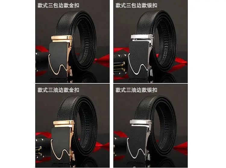 Men's Black Leather Belt with Buckle 150Cm Waistband — feature 8