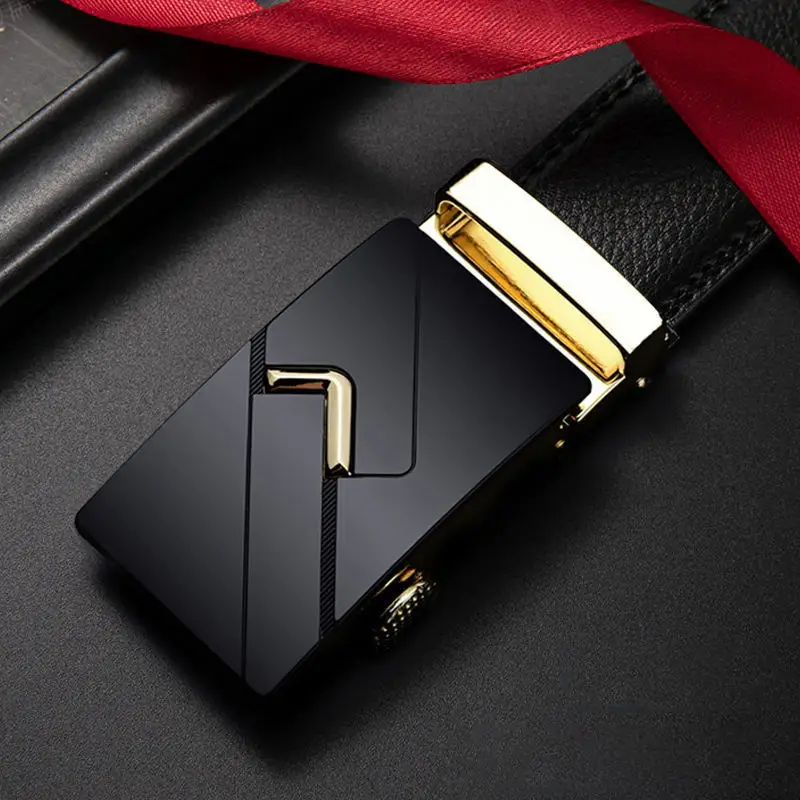 Men's Black Leather Belt with Buckle 150Cm Waistband - Image 5