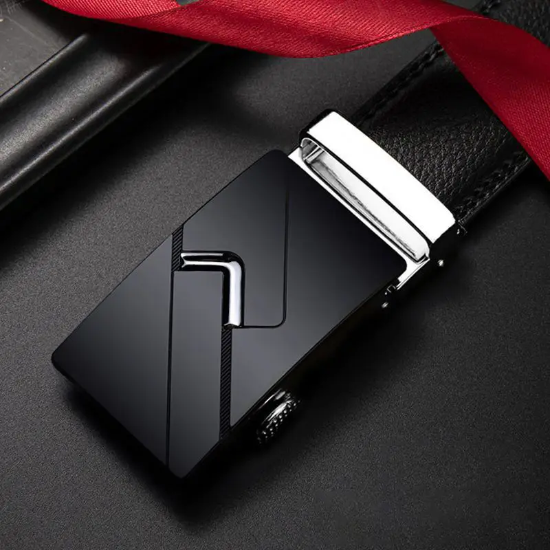 Men's Black Leather Belt with Buckle 150Cm Waistband - Image 6
