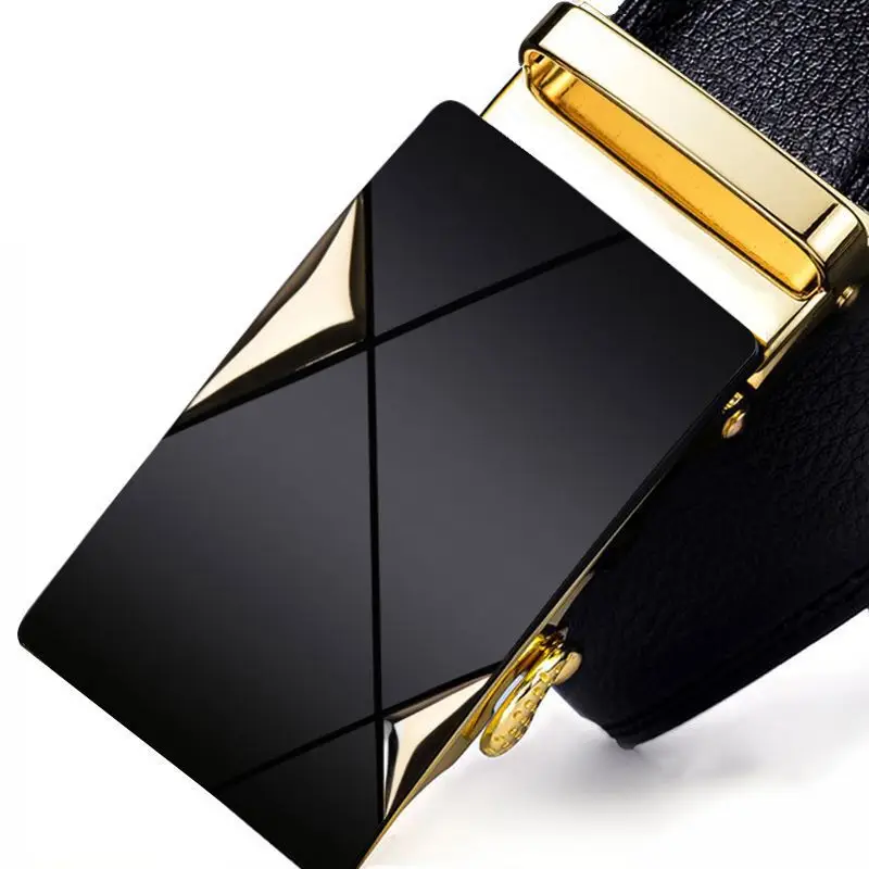 Men's Black Leather Belt with Buckle 150Cm Waistband - Image 7