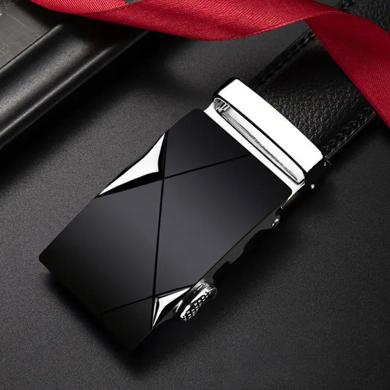 Men's Black Leather Belt with Buckle 150Cm Waistband - Image 8