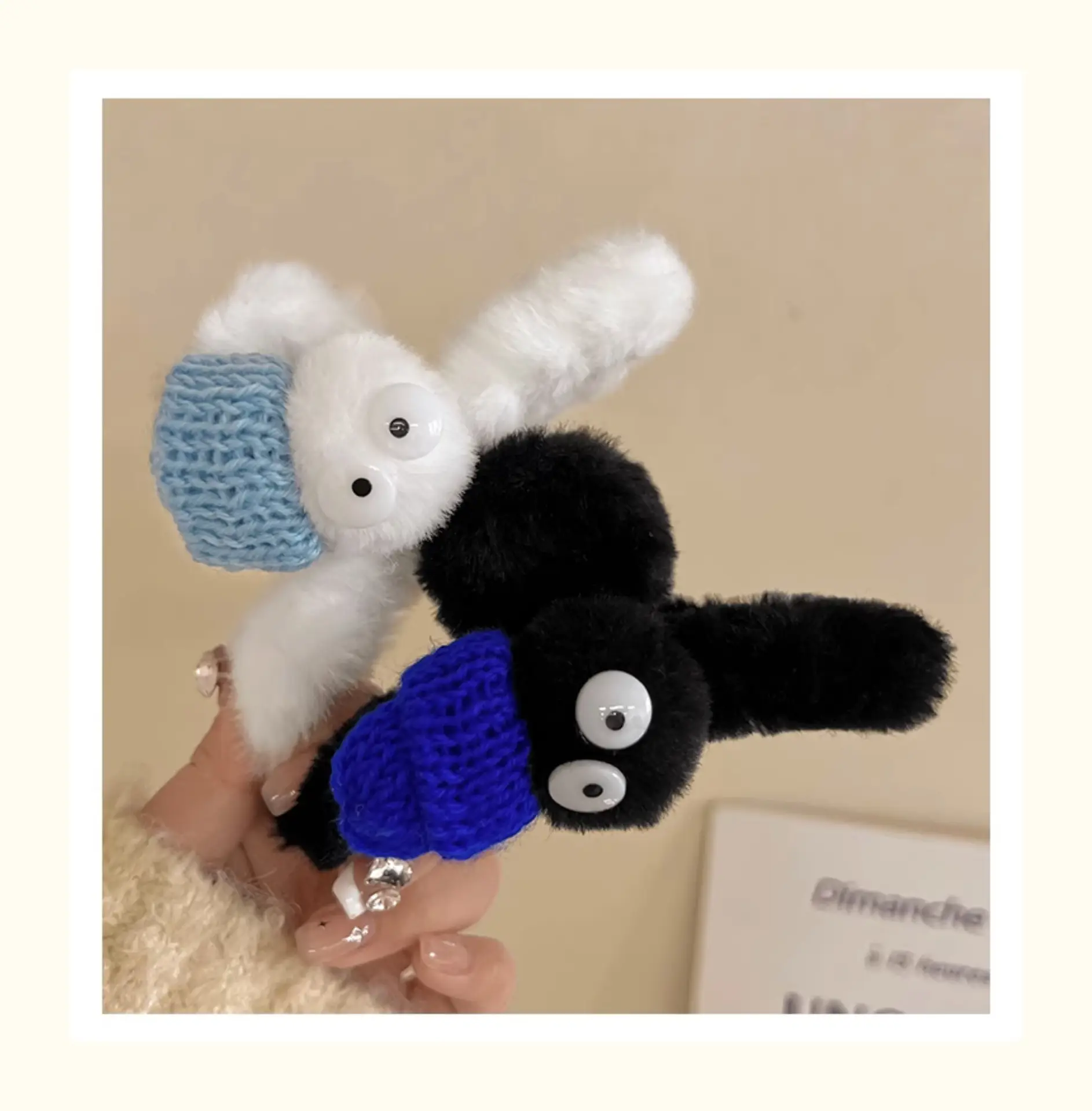 Cute Cartoon Hairpins with Big Eyes and Soft Fleece — feature 11
