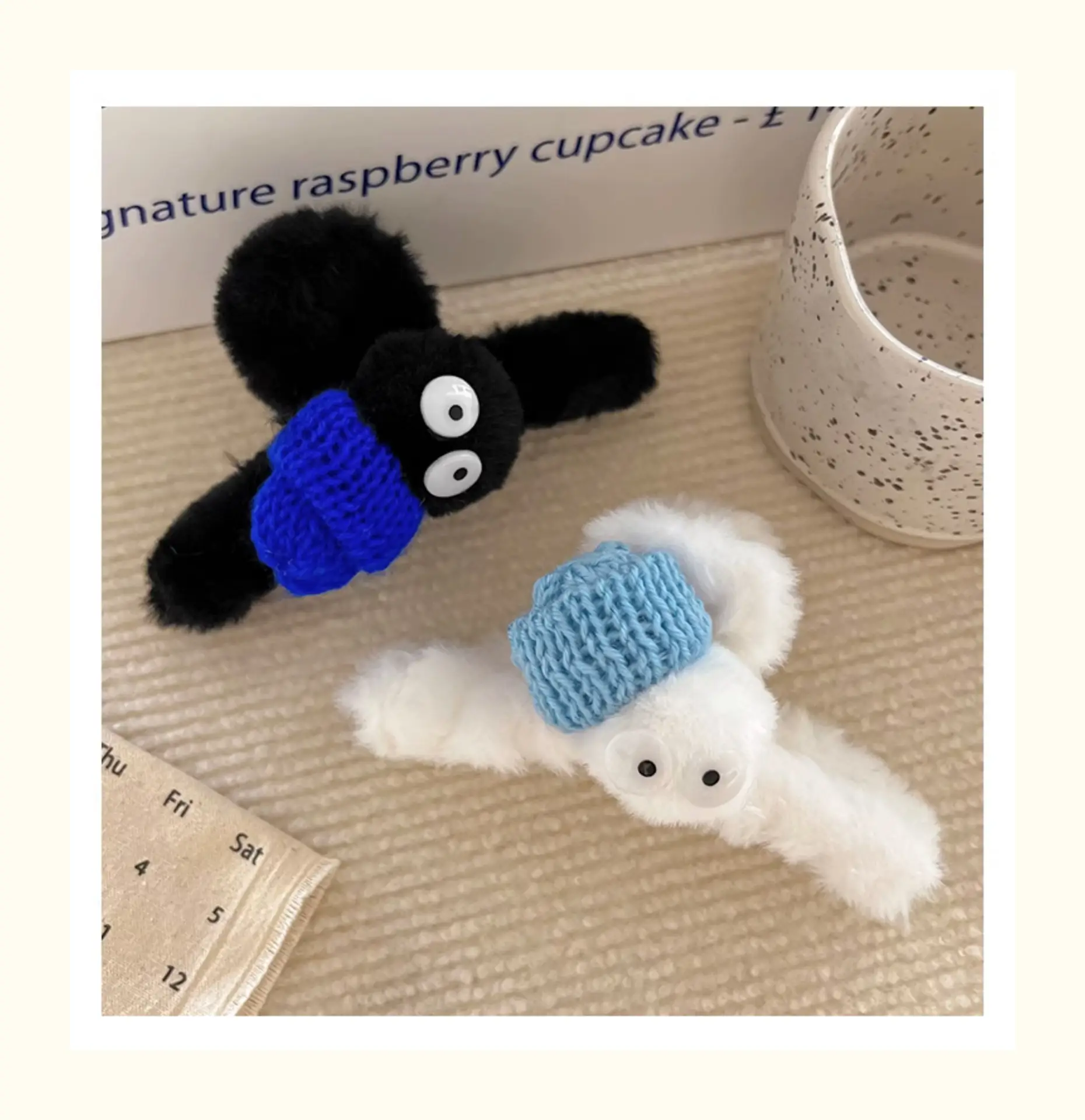 Cute Cartoon Hairpins with Big Eyes and Soft Fleece — feature 5