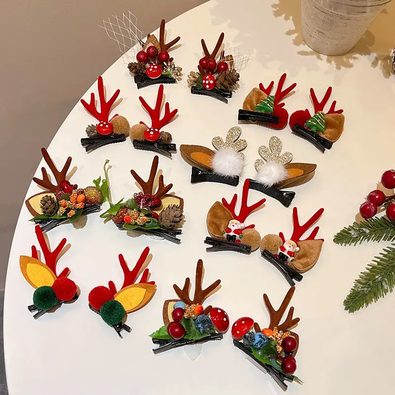 Christmas Deer Antler Hairpins for Women - Image 21