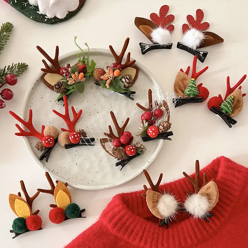 Christmas Deer Antler Hairpins for Women - Image 23