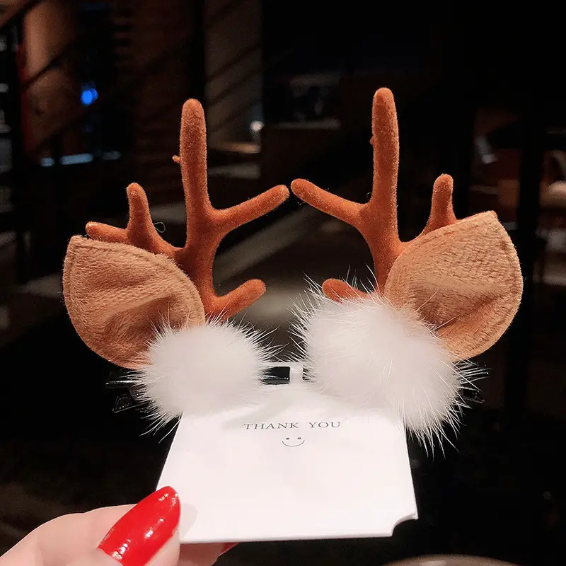A9# White Hair Ball-A Pair of Garner Antlers