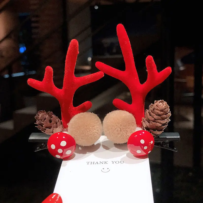 Christmas Deer Antler Hairpins for Women - Image 2