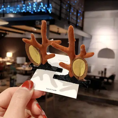 Christmas Deer Antler Hairpins for Women - Image 5