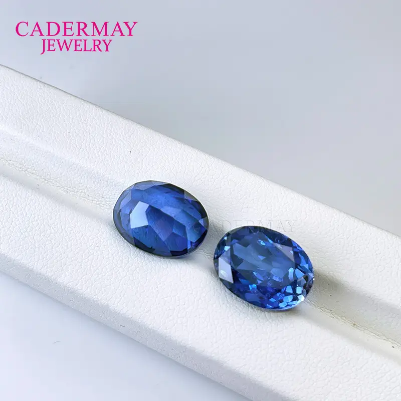 Oval Sapphire with Cotton Inclusions Blue - Image 2