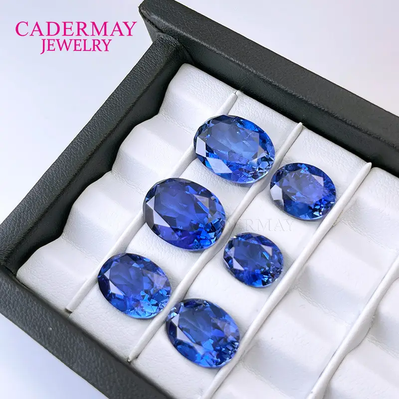 Oval Sapphire with Cotton Inclusions Blue - Image 3