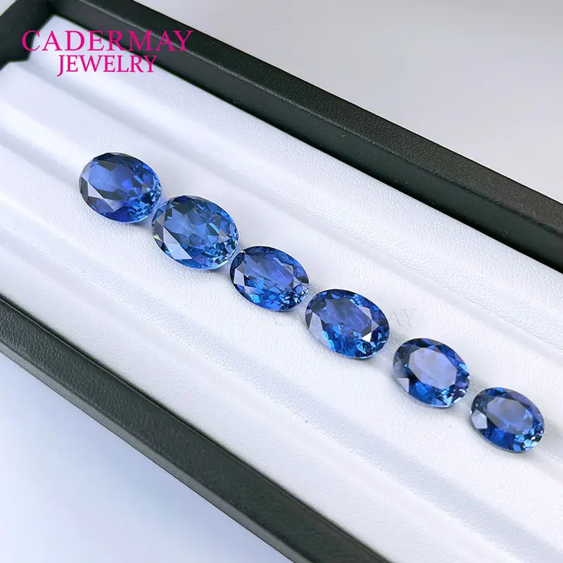 Oval Sapphire with Cotton Inclusions Blue - Image 4