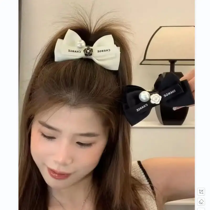 Camellia Hair Updo Clip with Double Bow for Women - Image 4