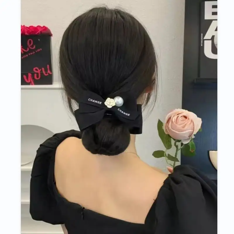 Camellia Hair Updo Clip with Double Bow for Women — feature 3