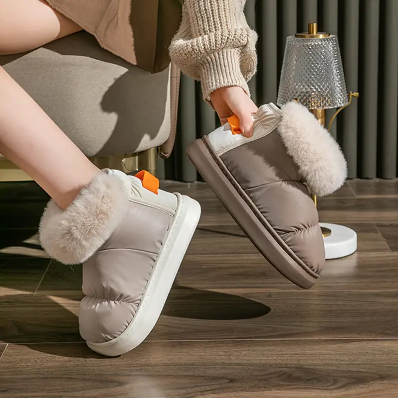 Women Plush-Lined Snow Boots Green Winter - Image 7