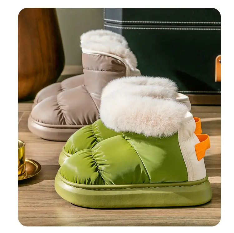 Women Plush-Lined Snow Boots Green Winter — feature 7