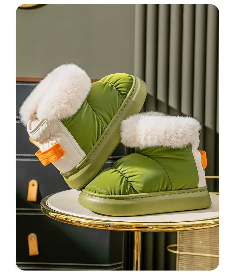 Women Plush-Lined Snow Boots Green Winter — feature 8