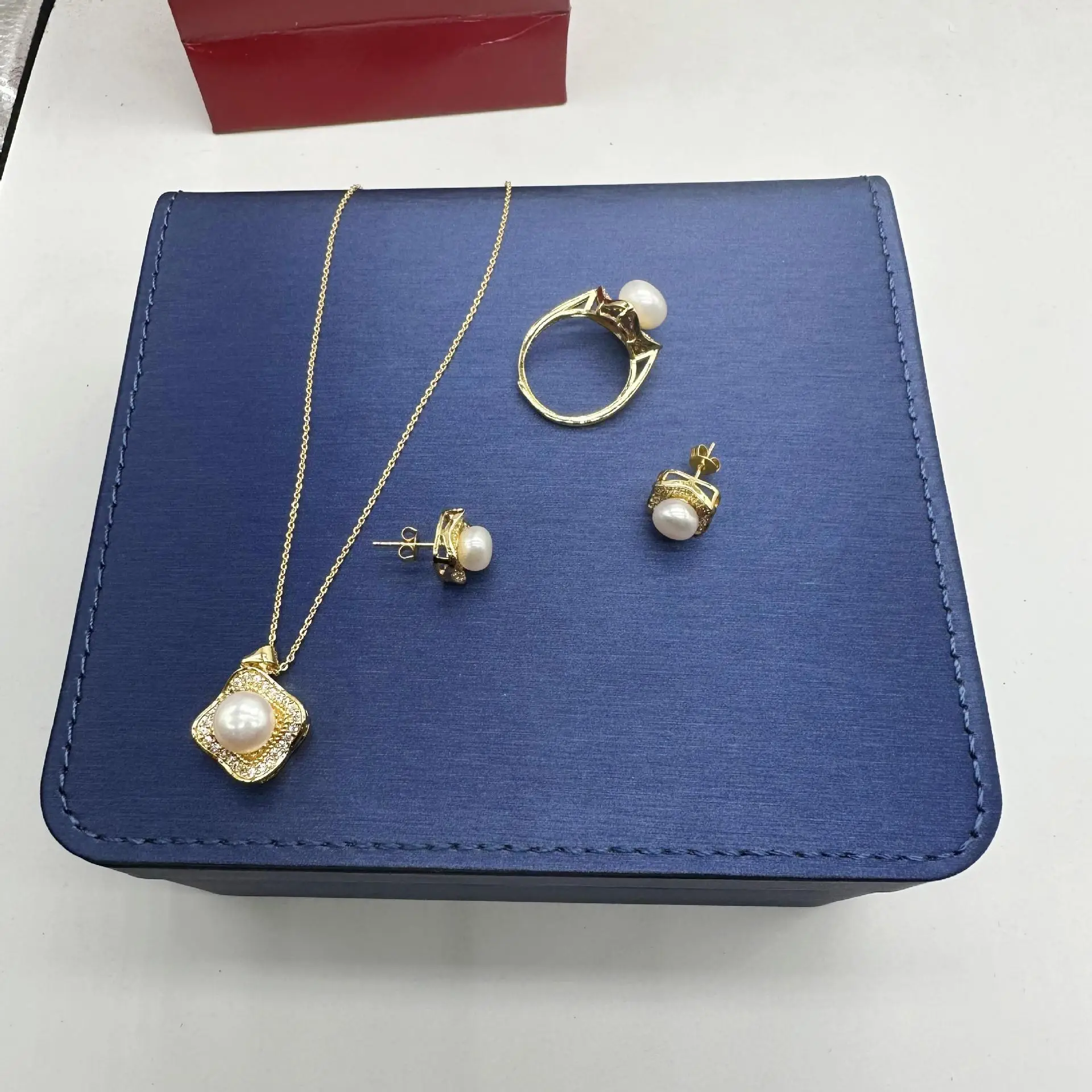 Korean Style Pearl Necklace Set 24K Gold