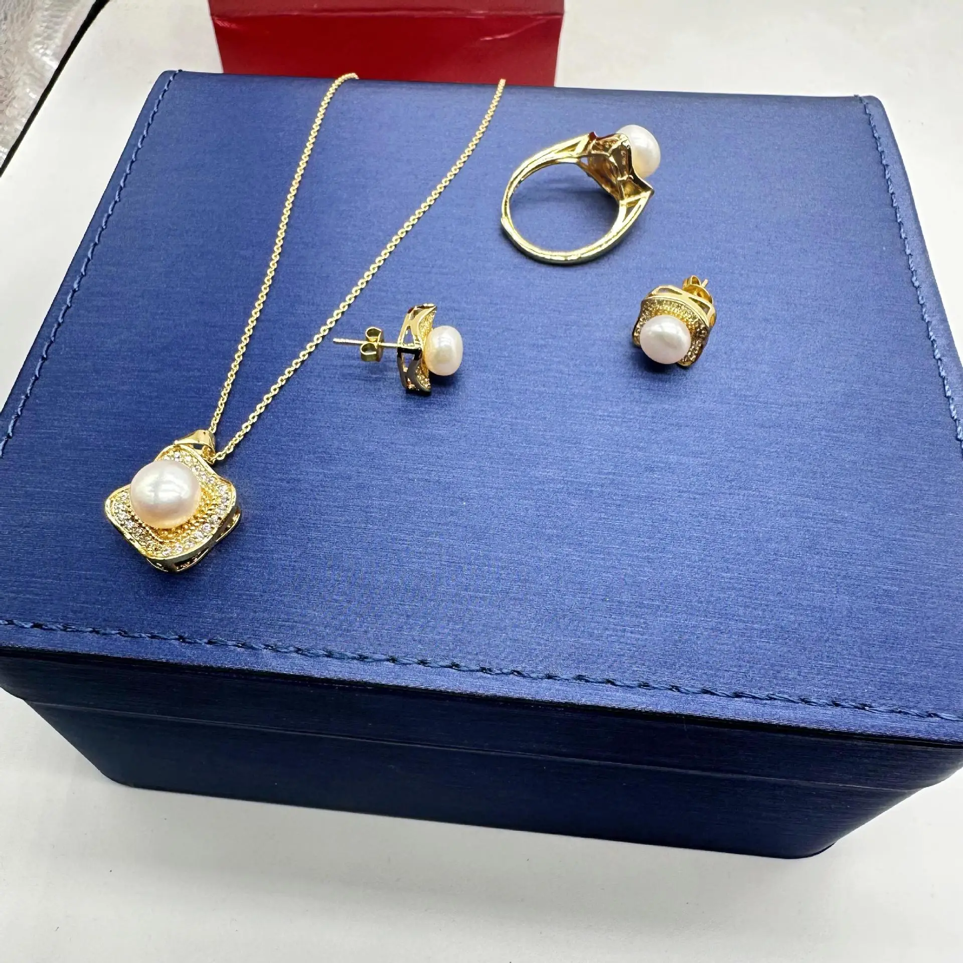 Korean Style Pearl Necklace Set 24K Gold — feature 3