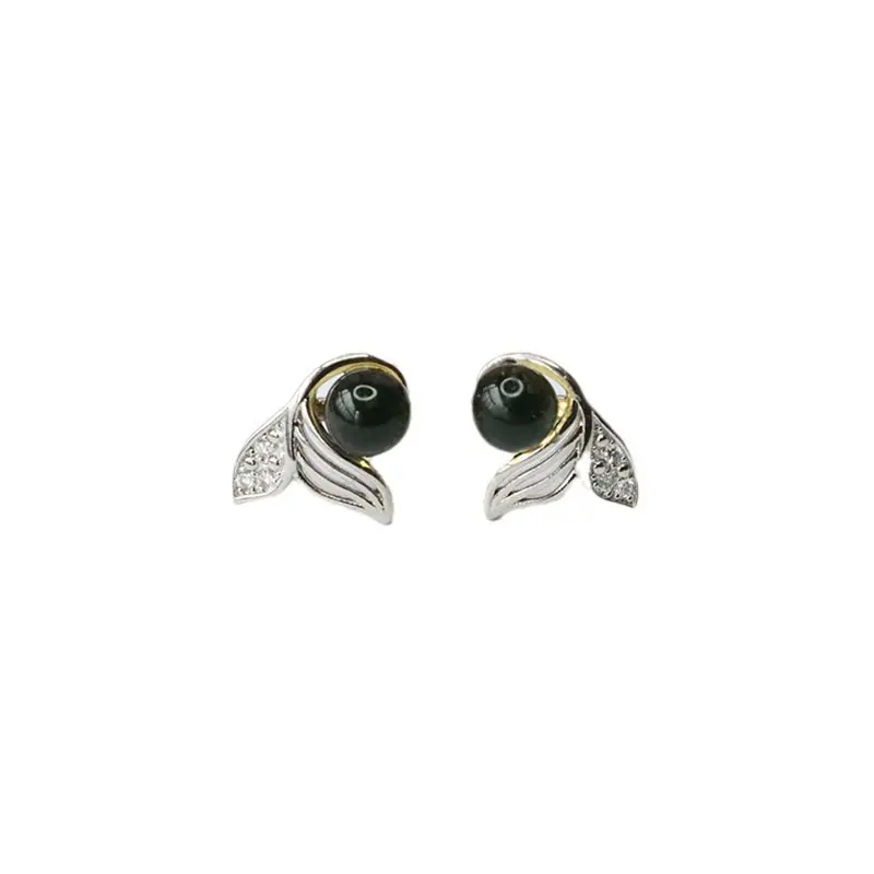 S925 Silver Needle Blue Amber Drop Earrings - Image 6