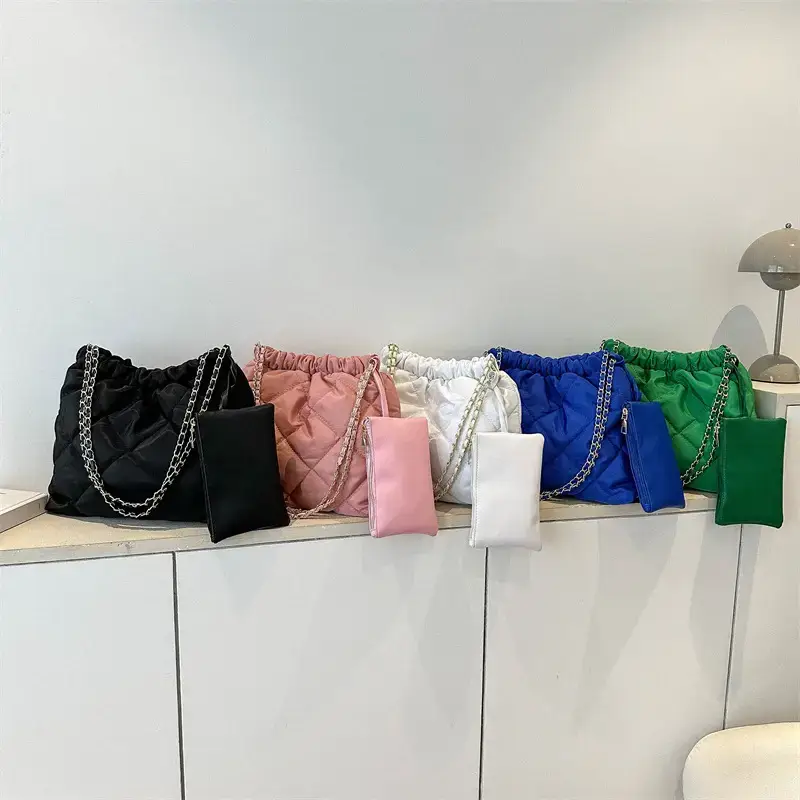 Black Rhombic Shoulder Tote Bag for Women - Image 9