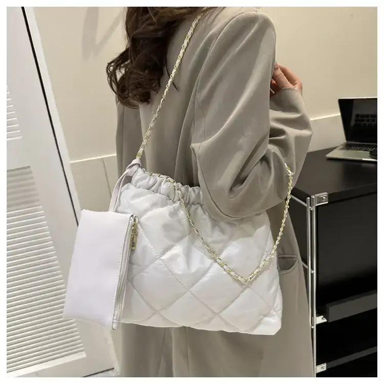 Black Rhombic Shoulder Tote Bag for Women — feature 10