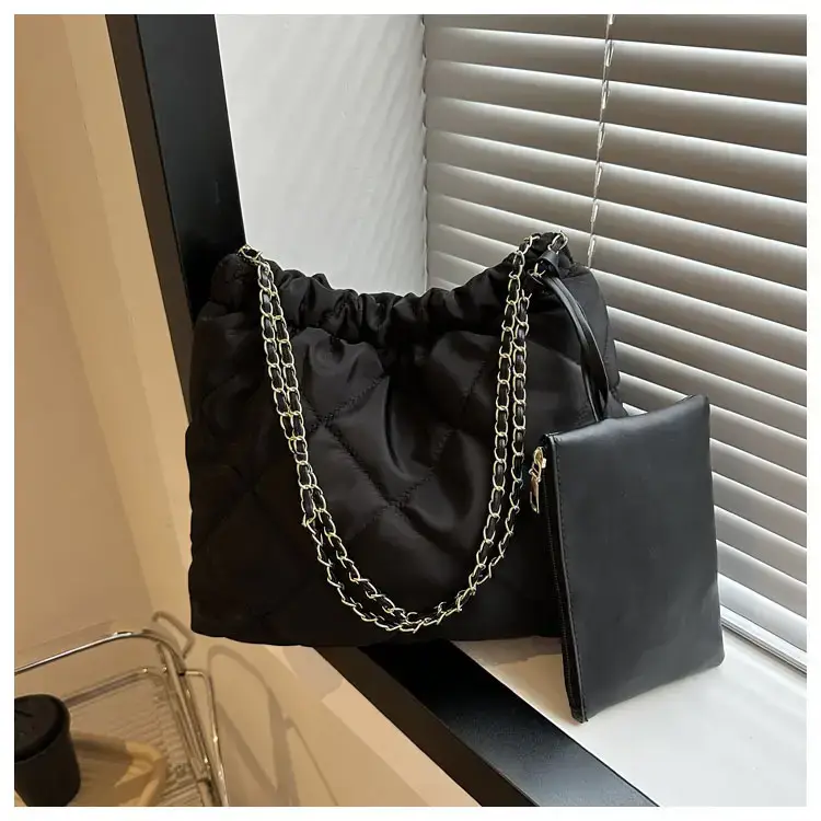 Black Rhombic Shoulder Tote Bag for Women — feature 21