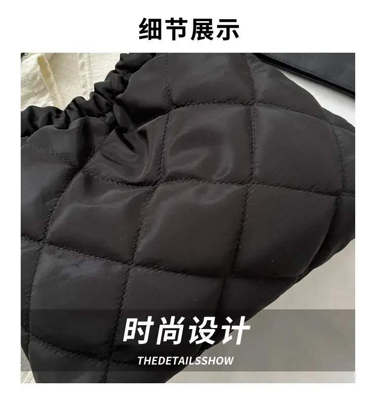Black Rhombic Shoulder Tote Bag for Women — feature 3