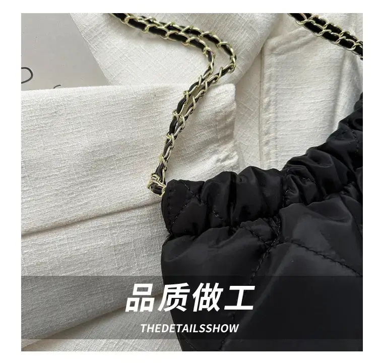 Black Rhombic Shoulder Tote Bag for Women — feature 5