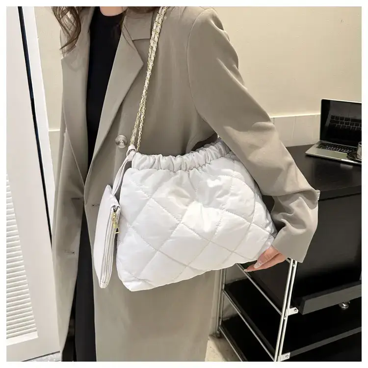 Black Rhombic Shoulder Tote Bag for Women — feature 9