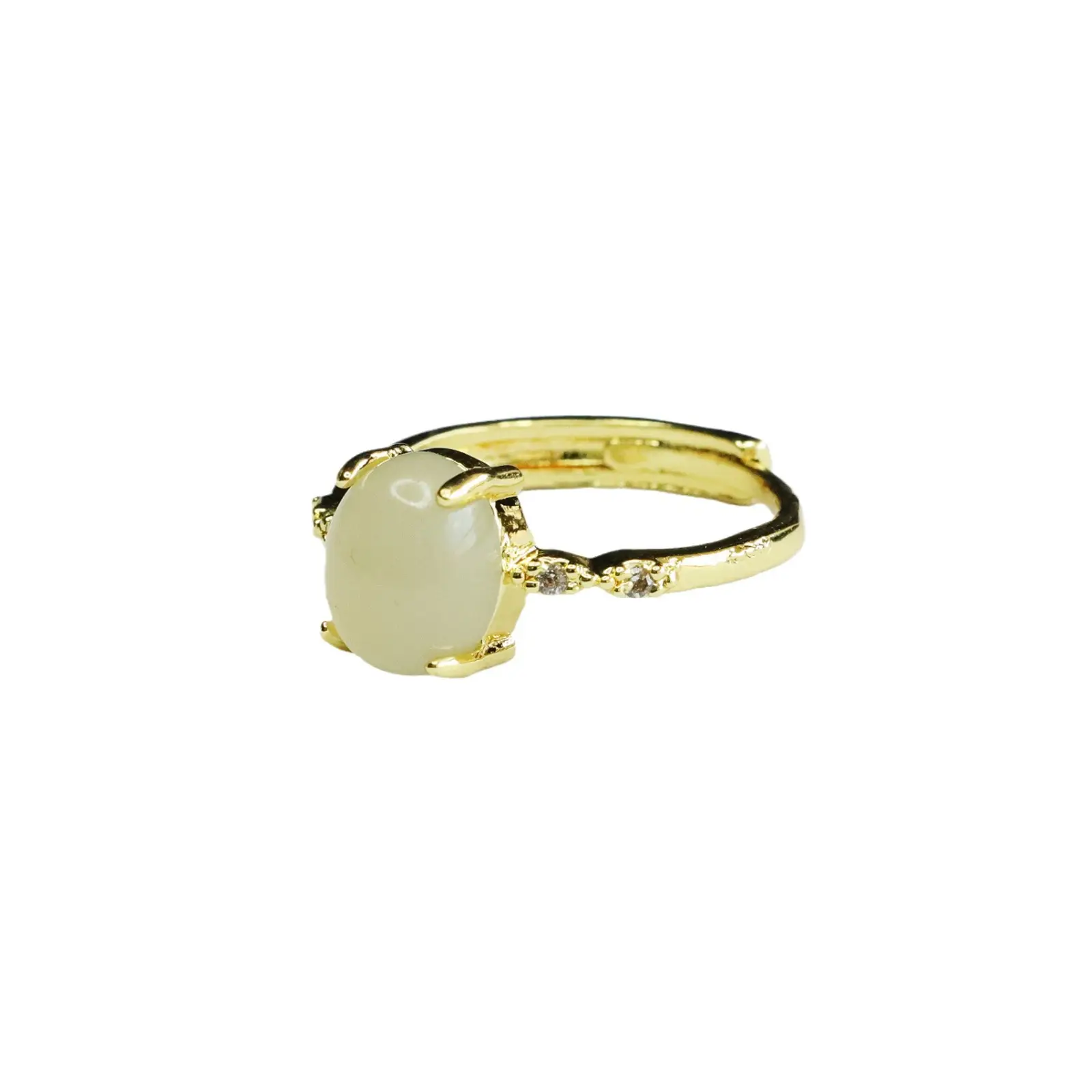 Guan Yu Jade Ring Adjustable Gold Tone - Image 6