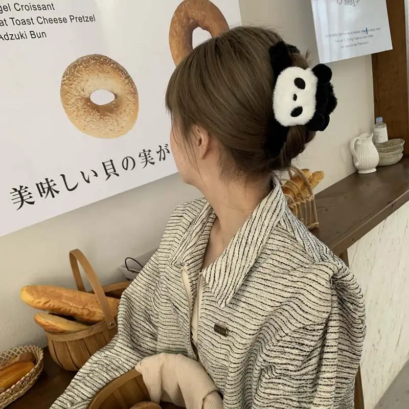 Autumn Winter Panda Clip Hair Accessory for Women