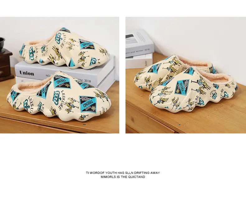 Cotton slippers men's winter cross-border plus size casual shoes lazy shoes fashion slip-on waterproof couple slippers fashion — feature 16