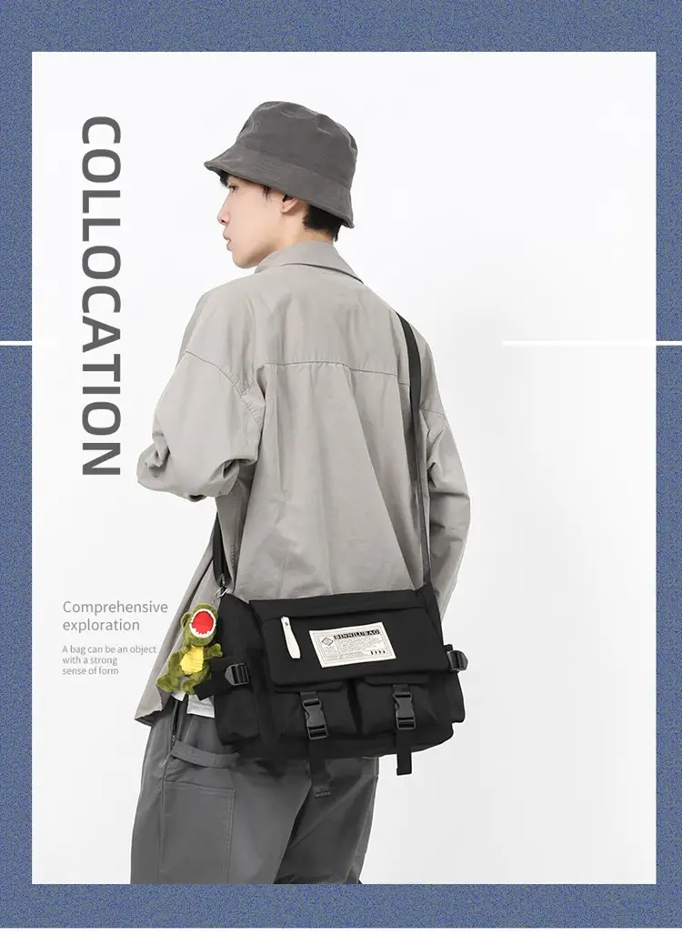 Blue Japanese-Style Student Crossbody Bag Large Capacity — feature 1