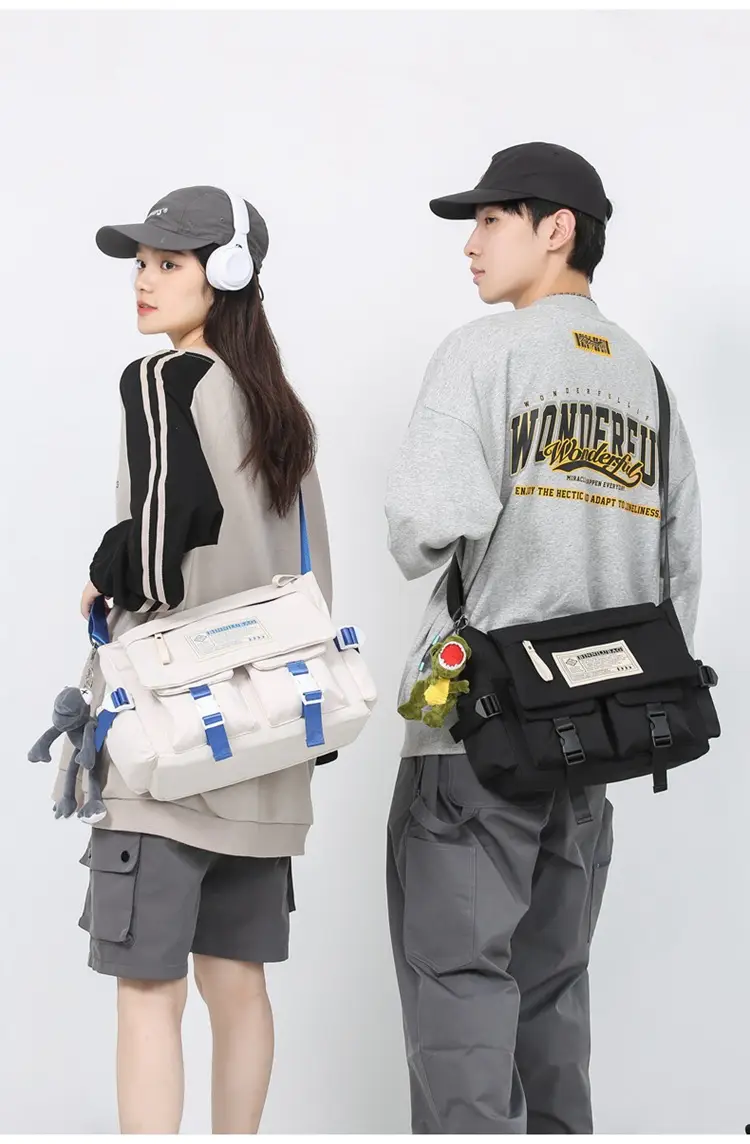 Blue Japanese-Style Student Crossbody Bag Large Capacity — feature 15