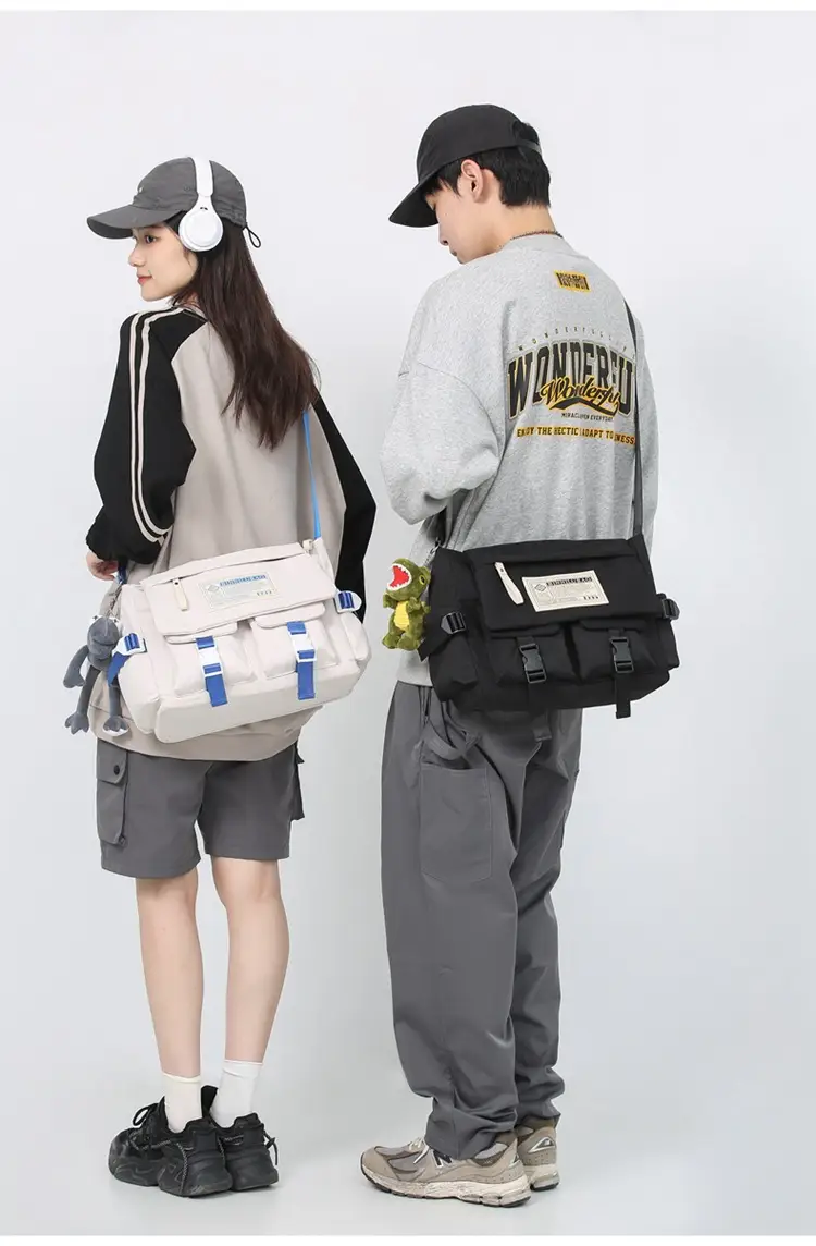 Blue Japanese-Style Student Crossbody Bag Large Capacity — feature 16
