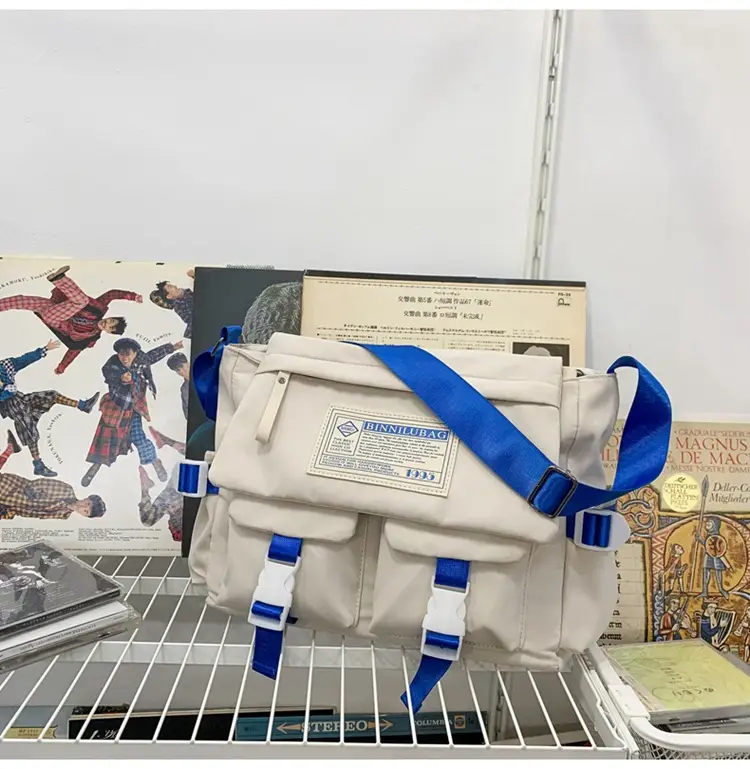 Blue Japanese-Style Student Crossbody Bag Large Capacity — feature 21