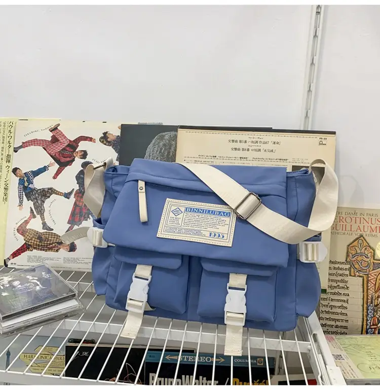 Blue Japanese-Style Student Crossbody Bag Large Capacity — feature 23