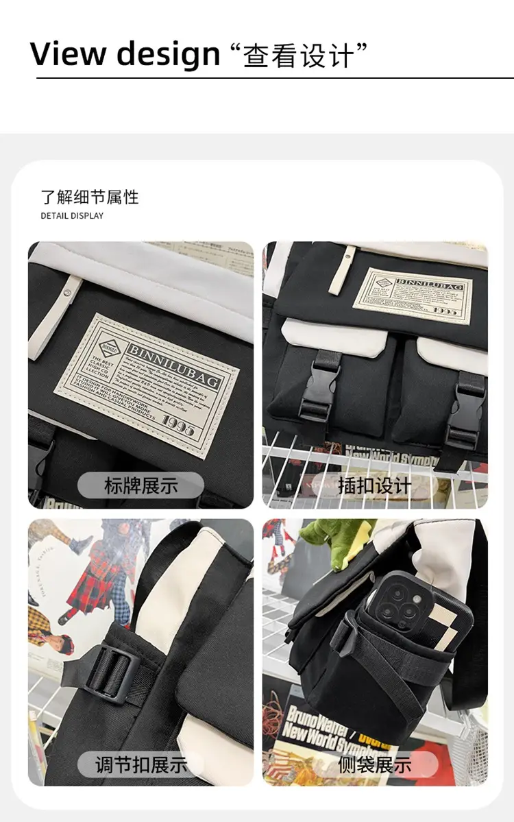 Blue Japanese-Style Student Crossbody Bag Large Capacity — feature 30