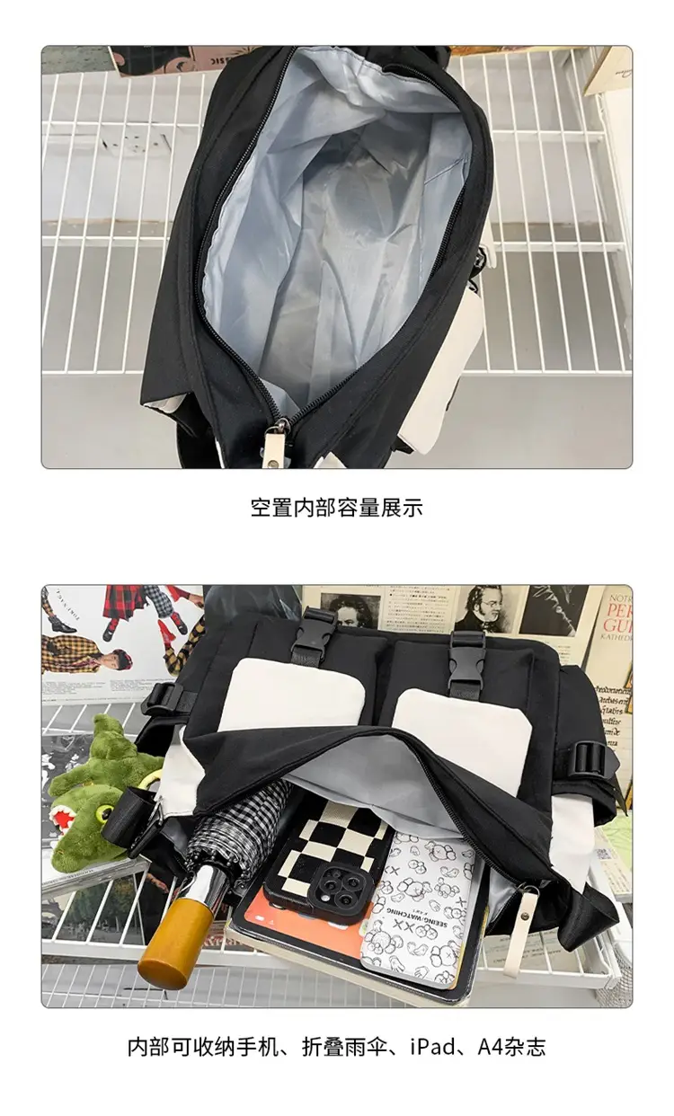 Blue Japanese-Style Student Crossbody Bag Large Capacity — feature 32